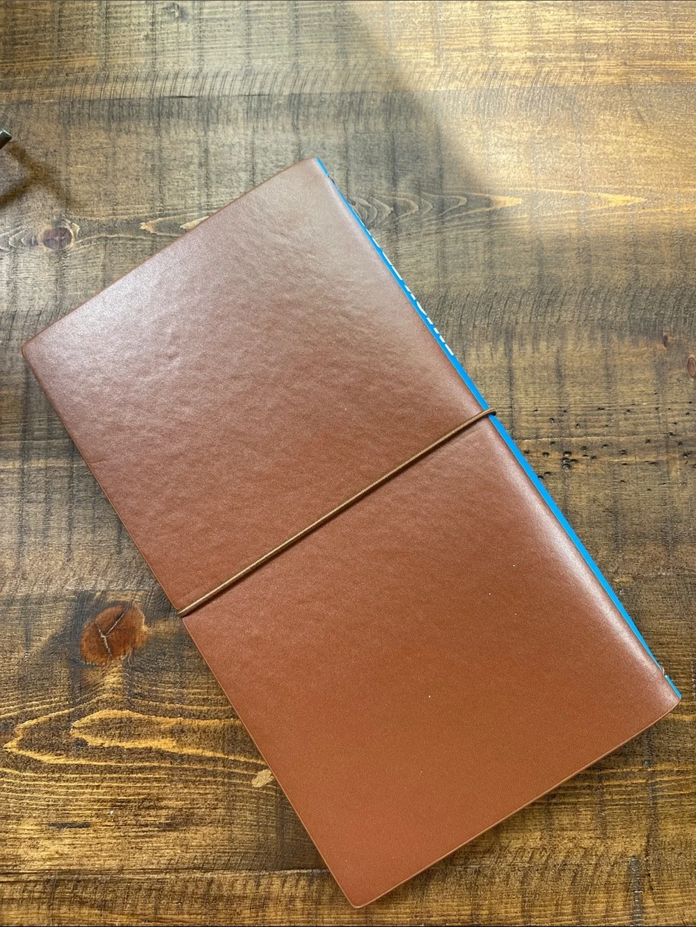 R. Esterbrook & Co. Brown Faux Leather Notebook with Blue Spine